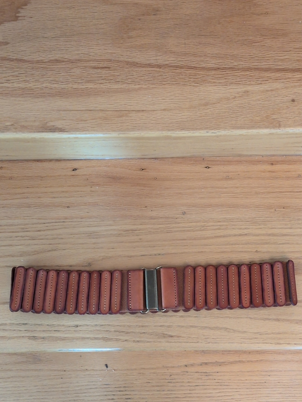 Kat Santiago For Anthropologie Brown Leather Belt with Brass Clasp